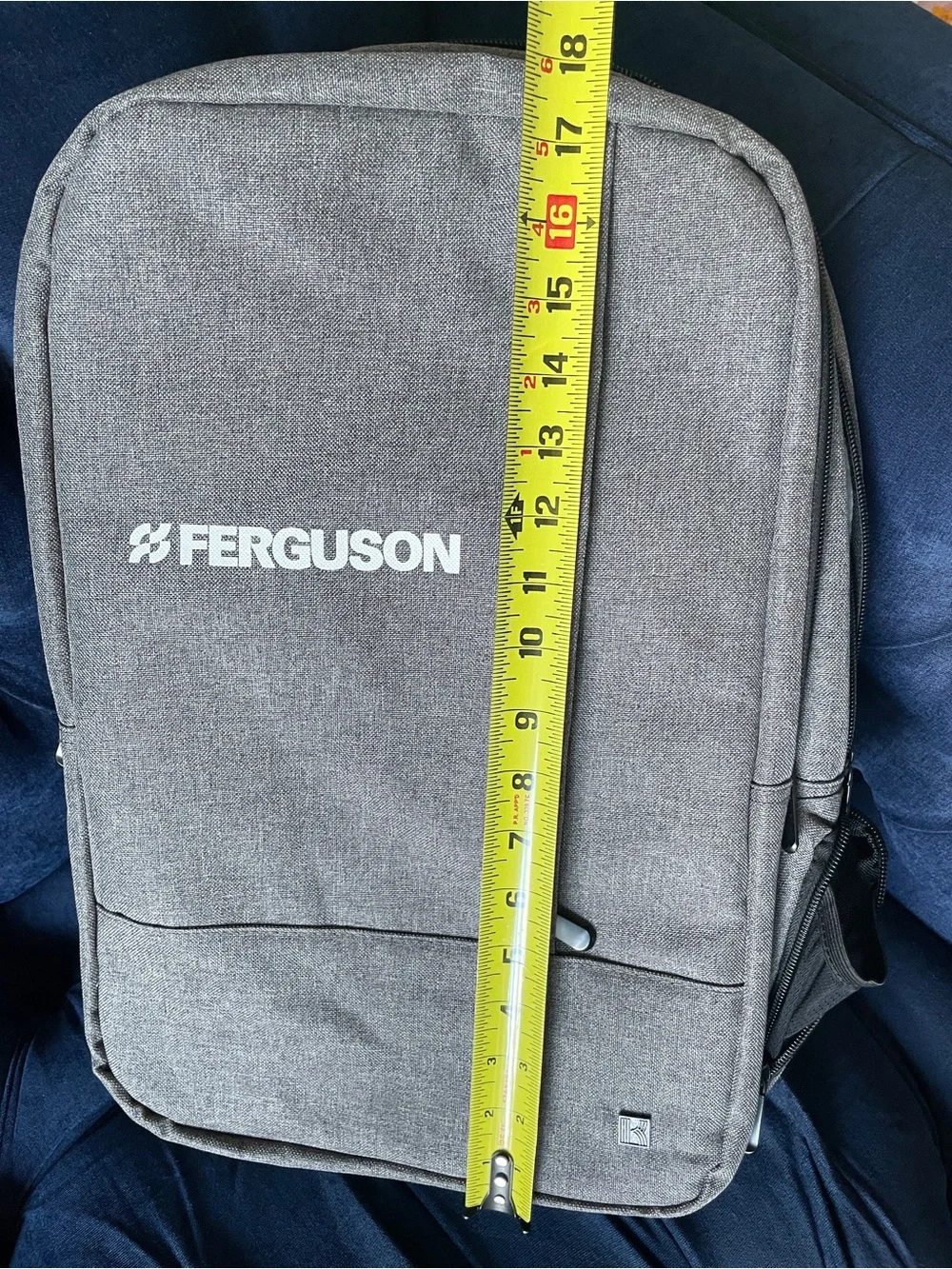 NEW Ferguson Padded Laptop Backpack- Grey Slim Travel & Work Bag